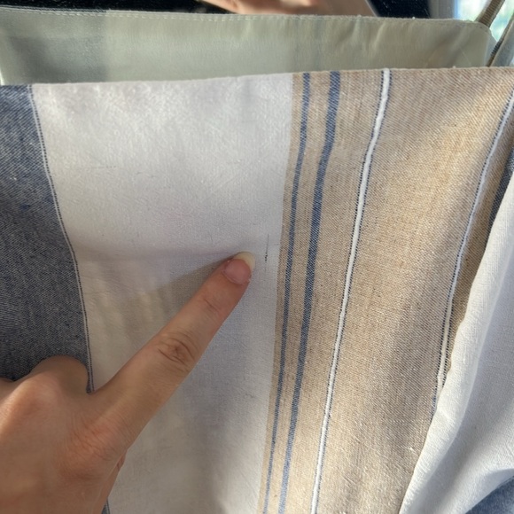 Striped Linen Wrap Minidress - Picture 4 of 4